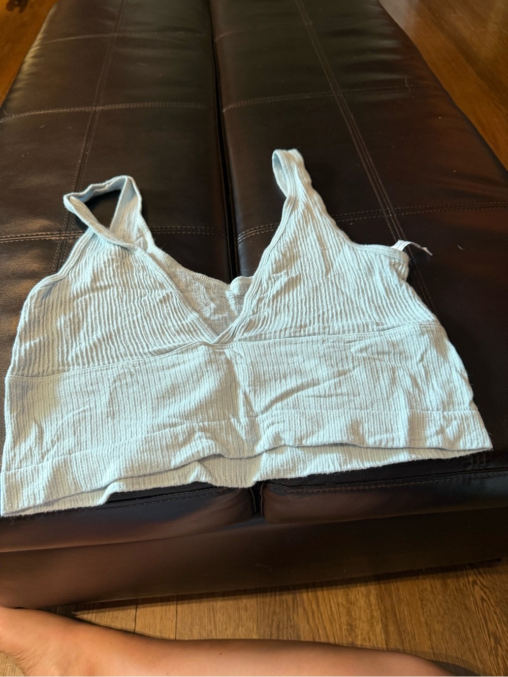 Urban Outfitters Light Blue Ribbed Crop Top